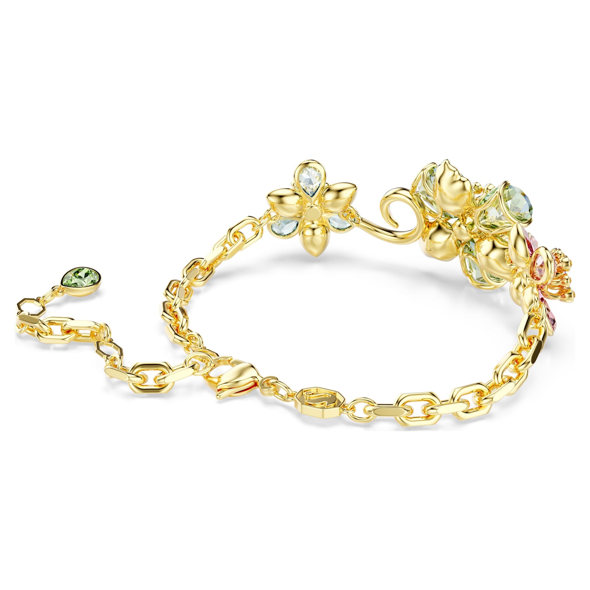 Idyllia Mixed‑Cut Flower Bracelet Gold‑Tone Plated Multicolored Swarovski