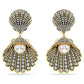 SWAROVSKI Idyllia Gold‑Tone Clip Earrings with Crystal Pearl Ocean Inspiration