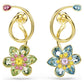 Swarovski Idyllia Gold-Tone Plated Multicolored Flower Drop Earrings