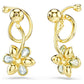 Swarovski Idyllia Gold-Tone Plated Multicolored Flower Drop Earrings