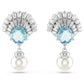 Swarovski Idyllia Blue Crystal Pearl Shell Drop Earrings