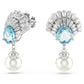 Swarovski Idyllia Blue Crystal Pearl Shell Drop Earrings