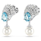 Swarovski Idyllia Blue Crystal Pearl Shell Drop Earrings