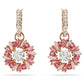 Swarovski Idyllia Pink Flower Drop Earrings, Rose Gold-Tone Plated, Mixed Crystal