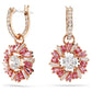 Swarovski Idyllia Pink Flower Drop Earrings, Rose Gold-Tone Plated, Mixed Crystal