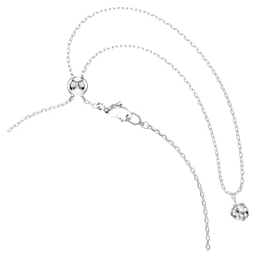 Idyllia Pendant: Elegant Pink Crystal Pearl Shell Rhodium Plated Necklace