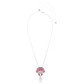 Idyllia Pendant: Elegant Pink Crystal Pearl Shell Rhodium Plated Necklace