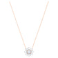 Swarovski Idyllia Sunburst Crystal Pendant Necklace, Rose Gold-Tone Plated, White