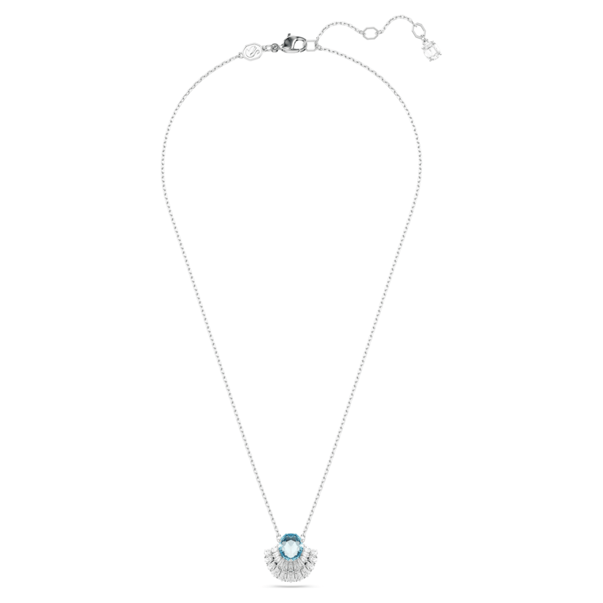 SWAROVSKI Idyllia Blue Shell Pendant Rhodium Plated Necklace