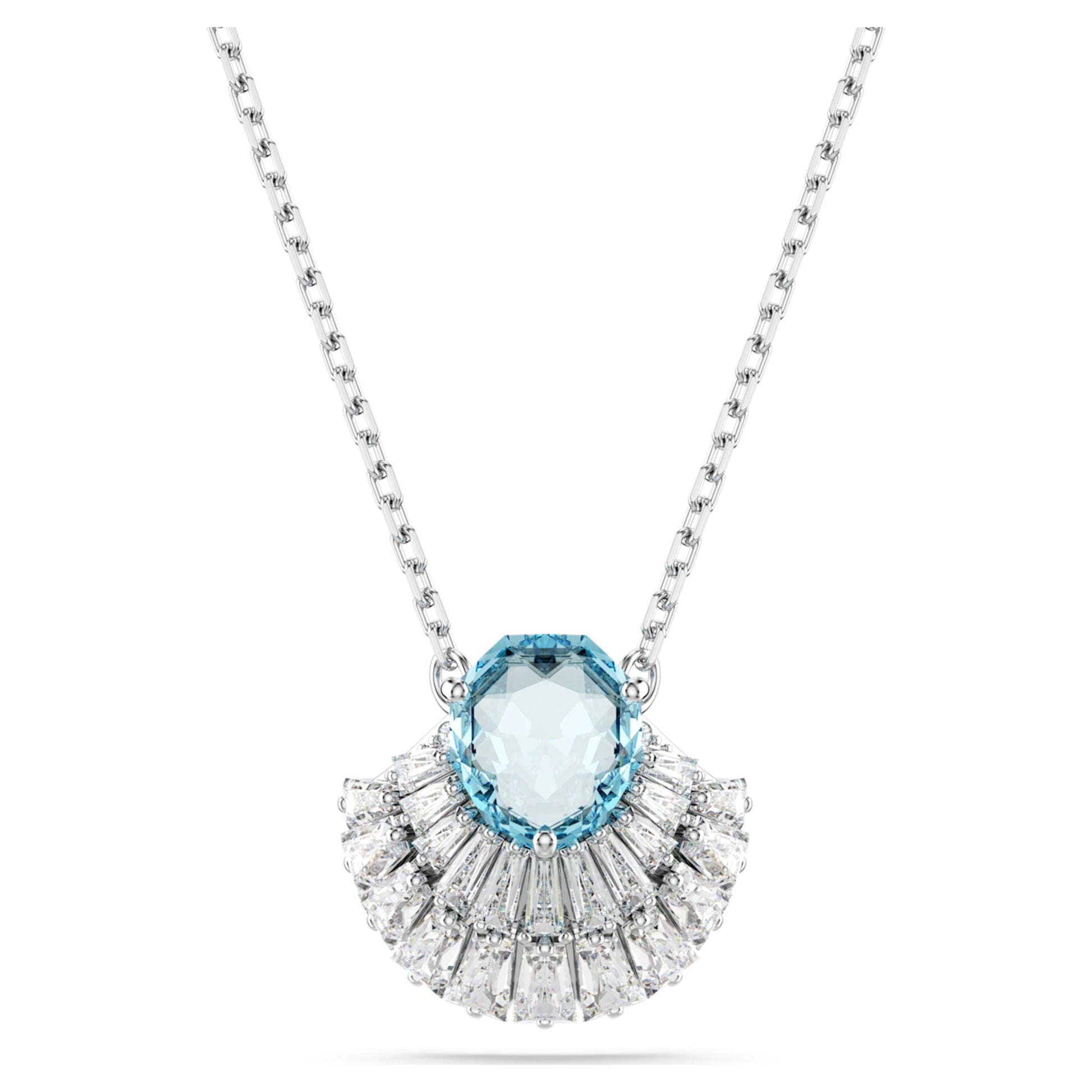 SWAROVSKI Idyllia Blue Shell Pendant Rhodium Plated Necklace