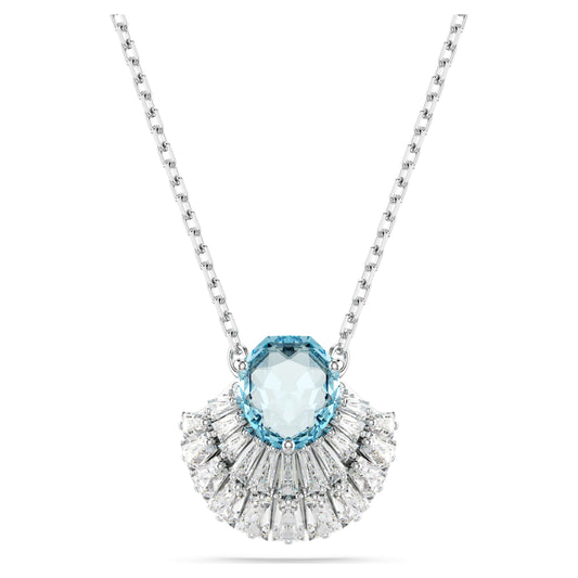 SWAROVSKI Idyllia Blue Shell Pendant Rhodium Plated Necklace