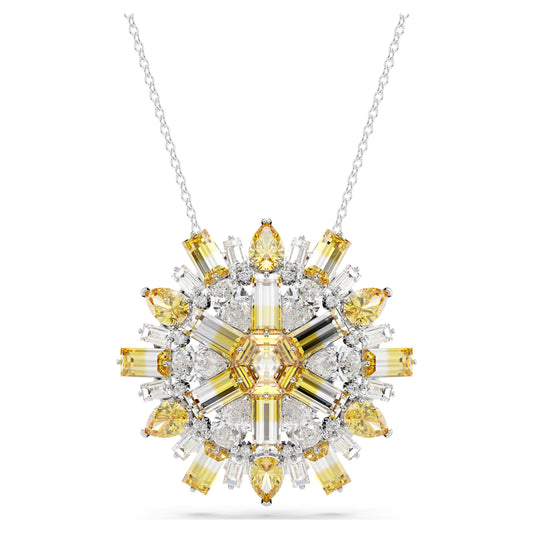 Swarovski Idyllia Yellow Crystal Flower Pendant Necklace & Brooch