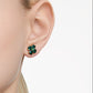 Swarovski Idyllia Green Clover Gold‑Tone Plated Stud Earrings