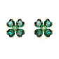 Swarovski Idyllia Green Clover Gold‑Tone Plated Stud Earrings