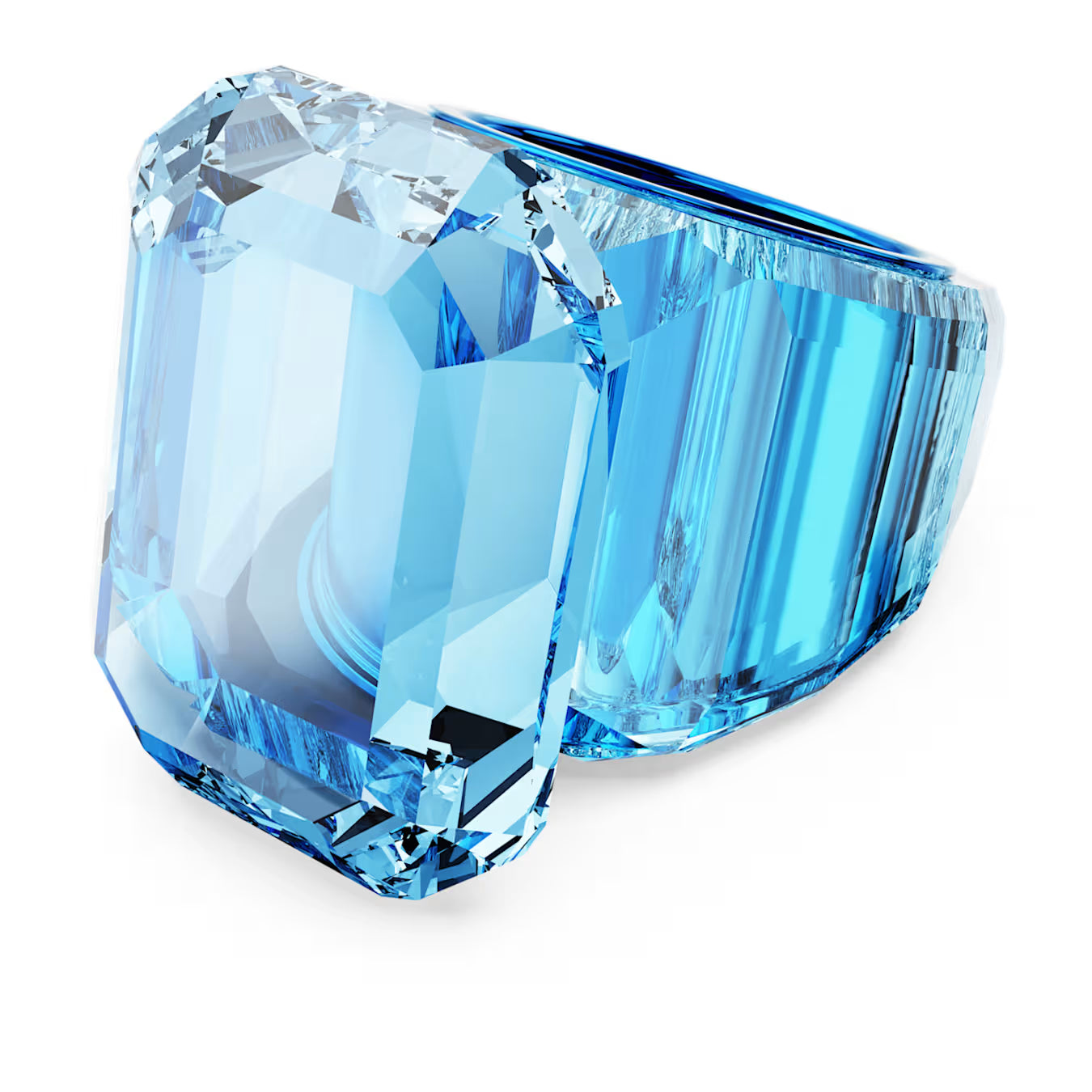 Blue gemstone on a white background