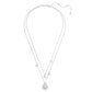 Swarovski Gema Collection Mixed Crystal Flower Layered Necklace, Rhodium Plated