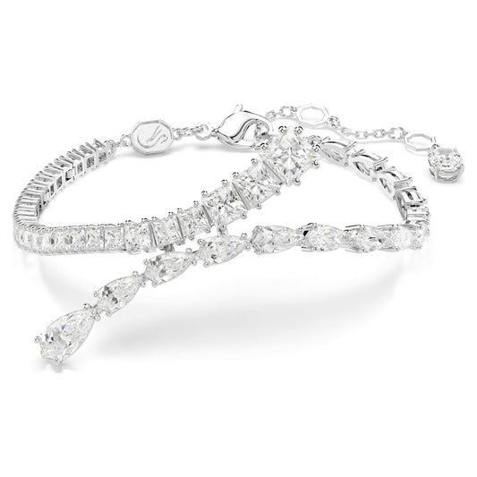 Swarovski Matrix White Rhodium Plated Bracelet with Mixed Cut Crystals