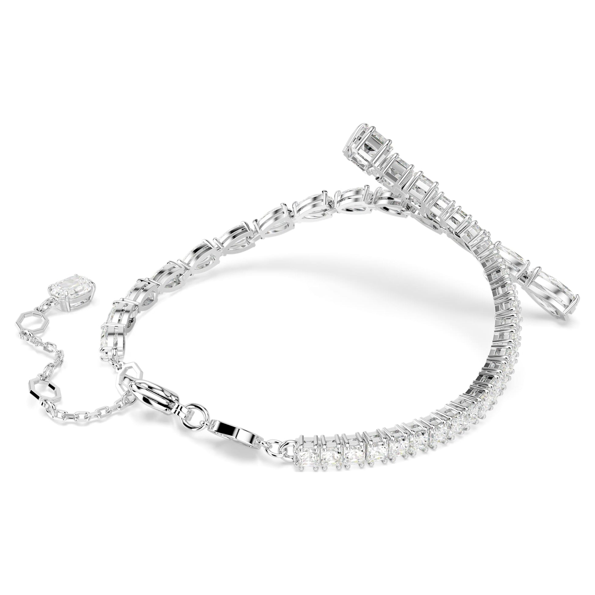 Swarovski Matrix White Rhodium Plated Bracelet with Mixed Cut Crystals