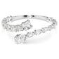Swarovski Matrix Crystal Cuff Bangle with White Rhodium Plating