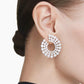 Swarovski Matrix Rhodium-Plated Hoop Earrings with Mixed Round-Cut Zirconia
