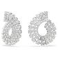 Swarovski Matrix Rhodium-Plated Hoop Earrings with Mixed Round-Cut Zirconia