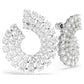 Swarovski Matrix Rhodium-Plated Hoop Earrings with Mixed Round-Cut Zirconia