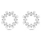 Elegant Swarovski Matrix Pear Cut White Crystal Rhodium-Plated Hoop Earrings