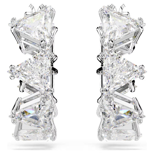 Swarovski Small Pink Triangle Hoop Earrings