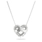 Swarovski Matrix Rhodium Plated Heart Pendant Necklace with Mixed Cut Crystals