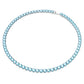 Swarovski Matrix Tennis Necklace: Brilliant Blue Round Cut Rhodium Plated Blue