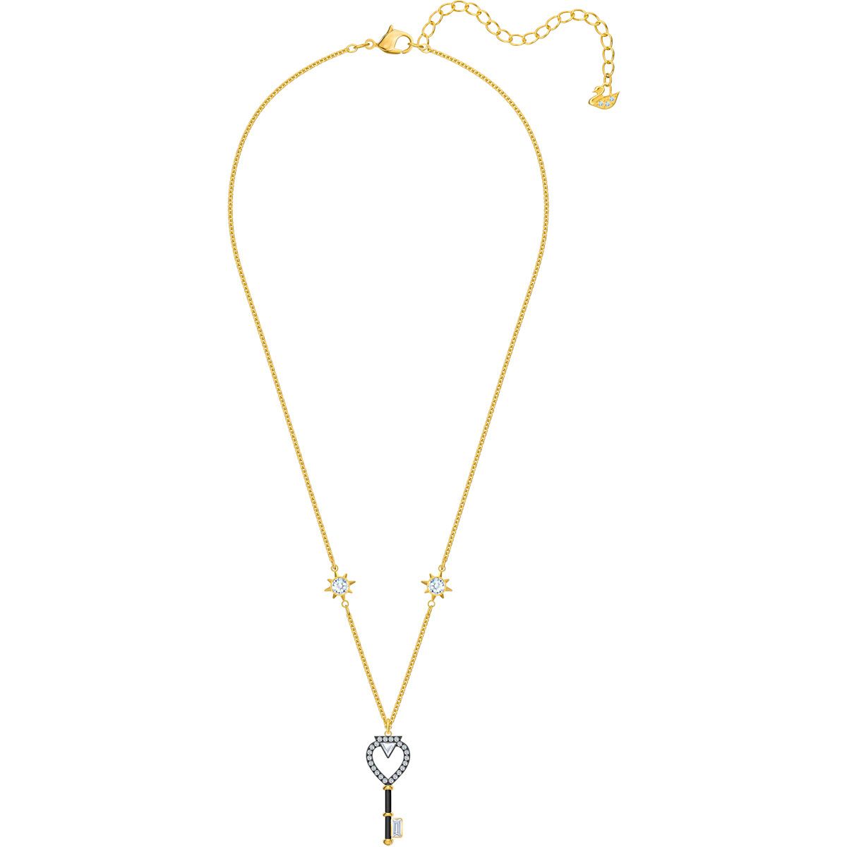 Swarovski Tarot Magic Key Necklace: Gold-Plated Crystal-Embellished Delicate Layering Pendant