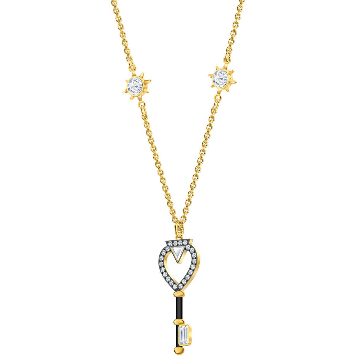 Swarovski Tarot Magic Key Necklace: Gold-Plated Crystal-Embellished Delicate Layering Pendant