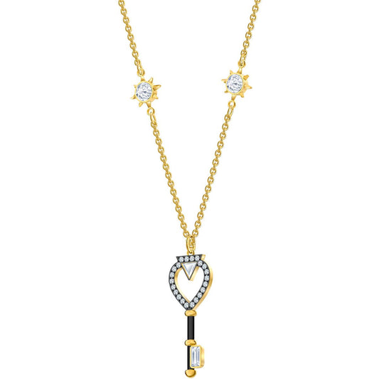 Swarovski Tarot Magic Key Necklace: Gold-Plated Crystal-Embellished Delicate Layering Pendant
