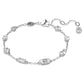 Mesmera White Rhodium Plated Swarovski Mixed-Cut Bracelet with Extra Stone