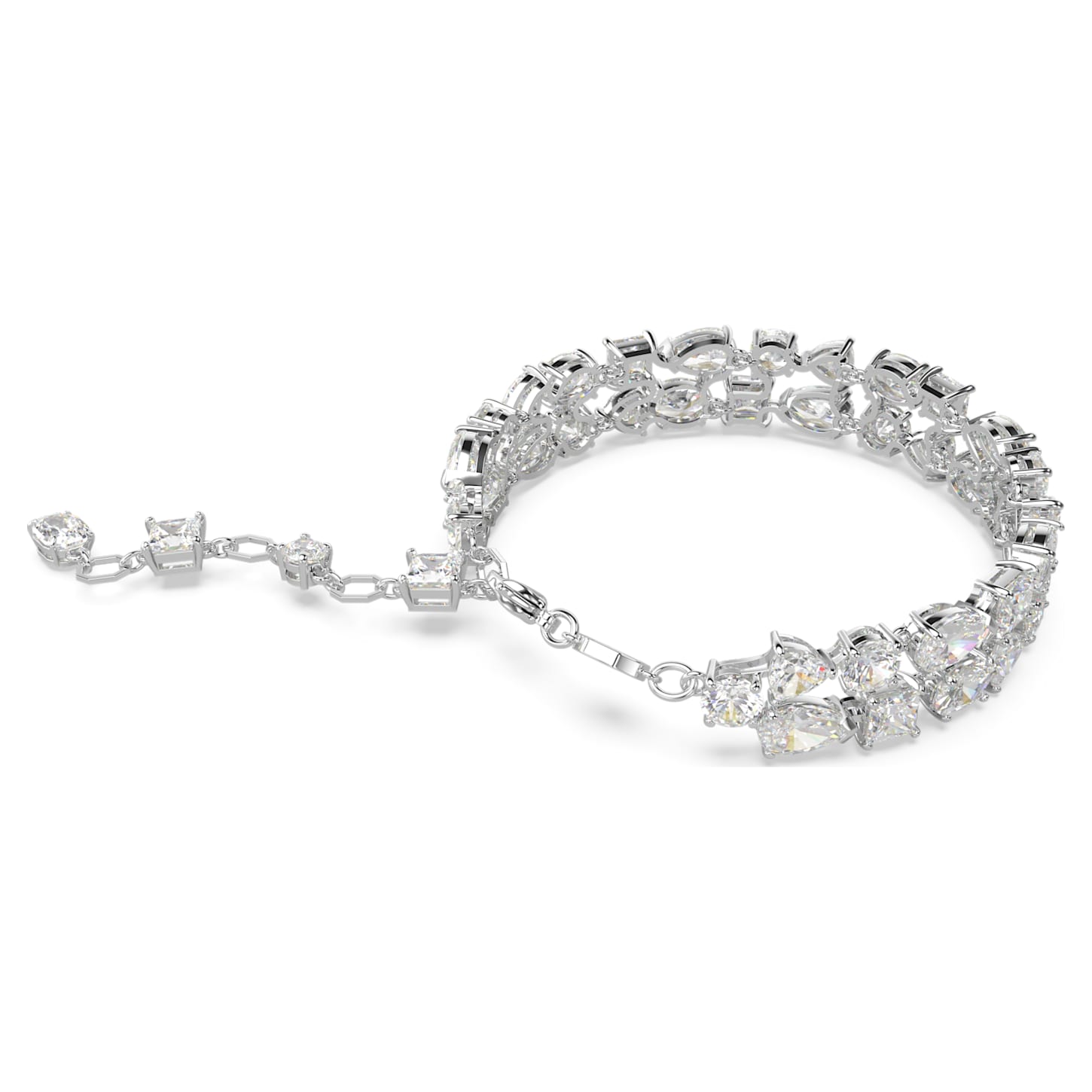 Swarovski Mesmera Double-Row White Rhodium-Plated Bracelet with Zirconia