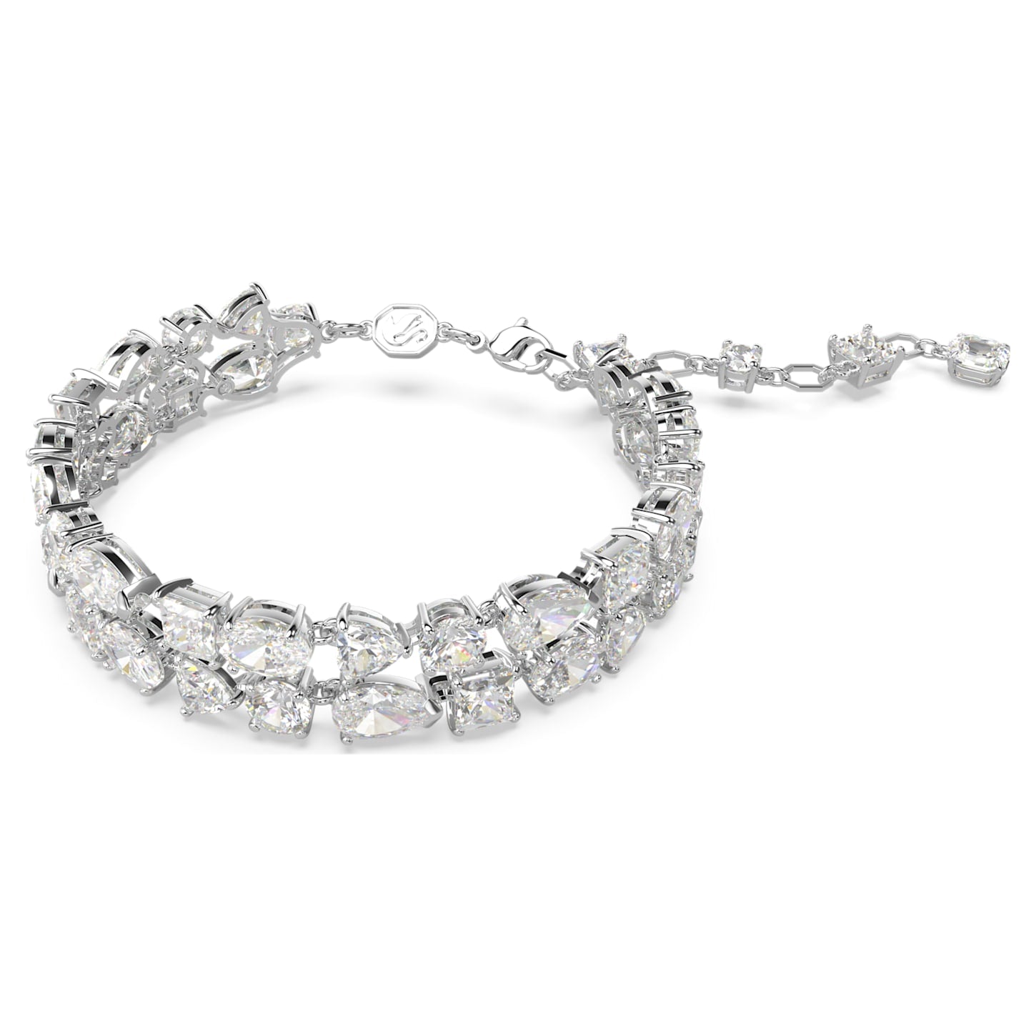 Swarovski Mesmera Double-Row White Rhodium-Plated Bracelet with Zirconia
