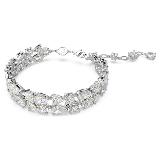 Swarovski Mesmera Double-Row White Rhodium-Plated Bracelet with Zirconia
