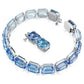 Swarovski Millenia Octagon Cut Blue Crystal Rhodium Plated Bracelet