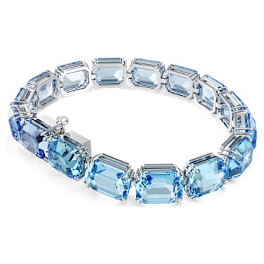 Swarovski Millenia Octagon Cut Blue Crystal Rhodium Plated Bracelet