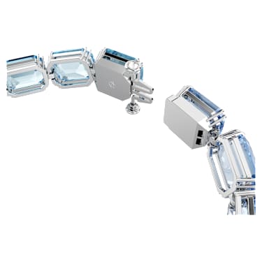 Swarovski Millenia Octagon Cut Blue Crystal Rhodium Plated Bracelet