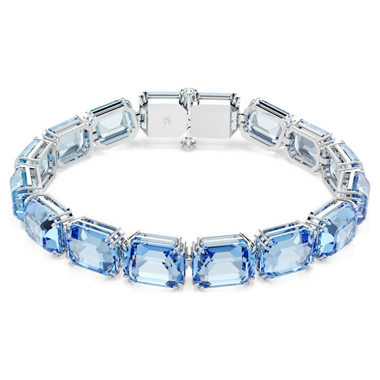 Swarovski Millenia Octagon Cut Blue Crystal Rhodium Plated Bracelet