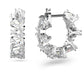 Swarovski Millenia Small White Rhodium Plated Triangle Zirconia Hoop Earrings