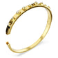 Numina Gold-Tone Plated White Swarovski Bangle with Mixed Round Crystals