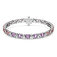 Swarovski Ortyx Pink & Violet Crystal Bracelet, Rhodium Plated, Elegant W Hook Closure