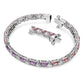 Swarovski Ortyx Pink & Violet Crystal Bracelet, Rhodium Plated, Elegant W Hook Closure