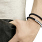 Swarovski Men's Gray Leather Bracelet with Crystal Pavé Steel Clasp
