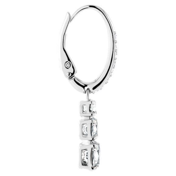 Swarovski Stilla Attract Crystal Hoop Earrings, Round Cut, White Rhodium Plated