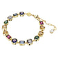 Imber Elegant Swarovski Mixed-Cut Multicolored Gold-Tone Tennis Bracelet