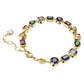 Imber Elegant Swarovski Mixed-Cut Multicolored Gold-Tone Tennis Bracelet