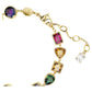 Imber Elegant Swarovski Mixed-Cut Multicolored Gold-Tone Tennis Bracelet